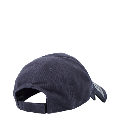 Black Washed-Effect Masking Tape Cap