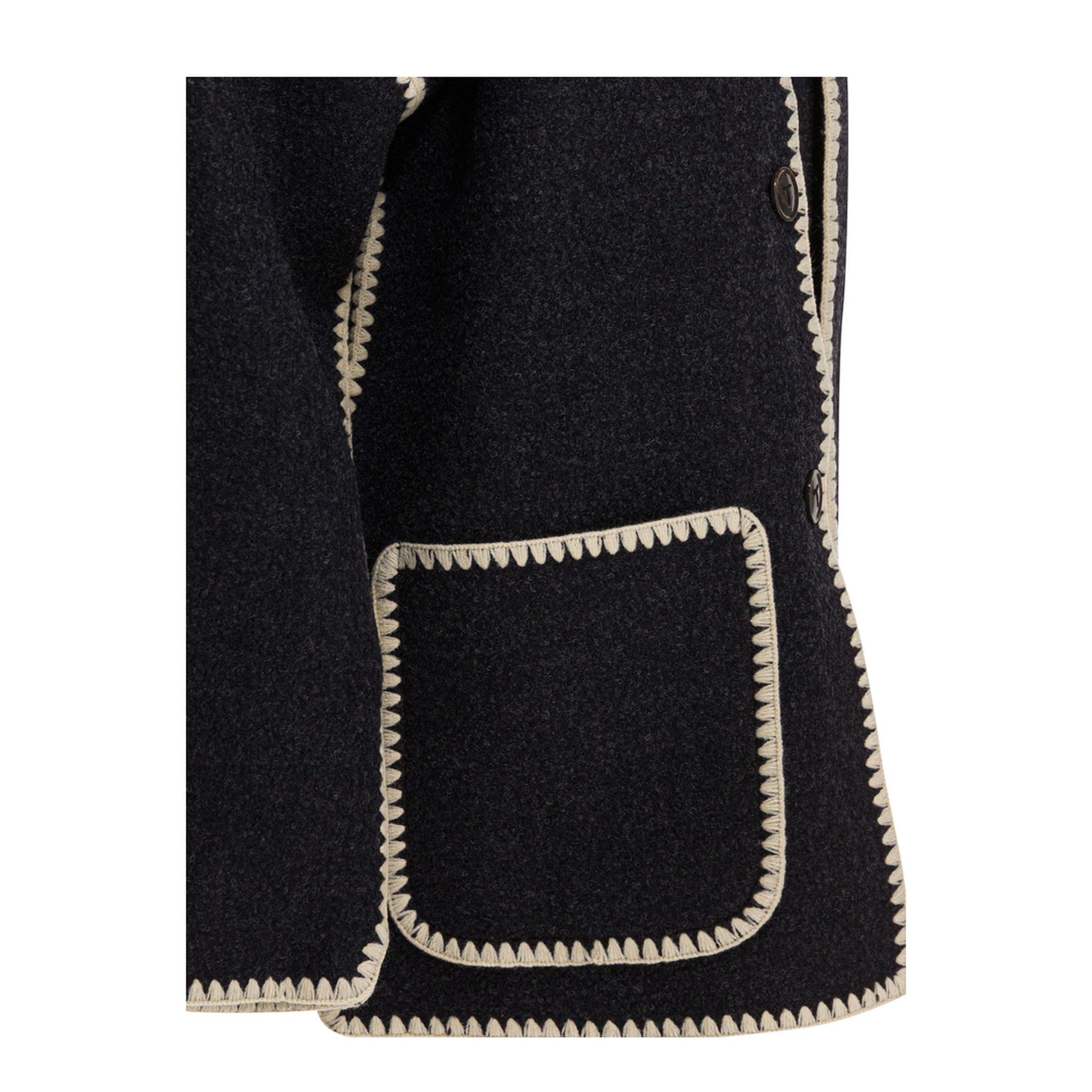 MAYFEYR - Toteme - Short Coat With Attached Scarf - 244WRO918FB0292083DARKGREYMELANGE