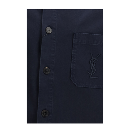 MAYFEYR - Saint Laurent - Cassandre Overshirt In Gabardine With Logo - 861004Y04VD