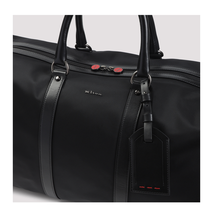 Nylon Bag Leather Black