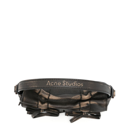 Multipocket Micro Calf Leather Crossbody Bag - Dark Brown/Beige
