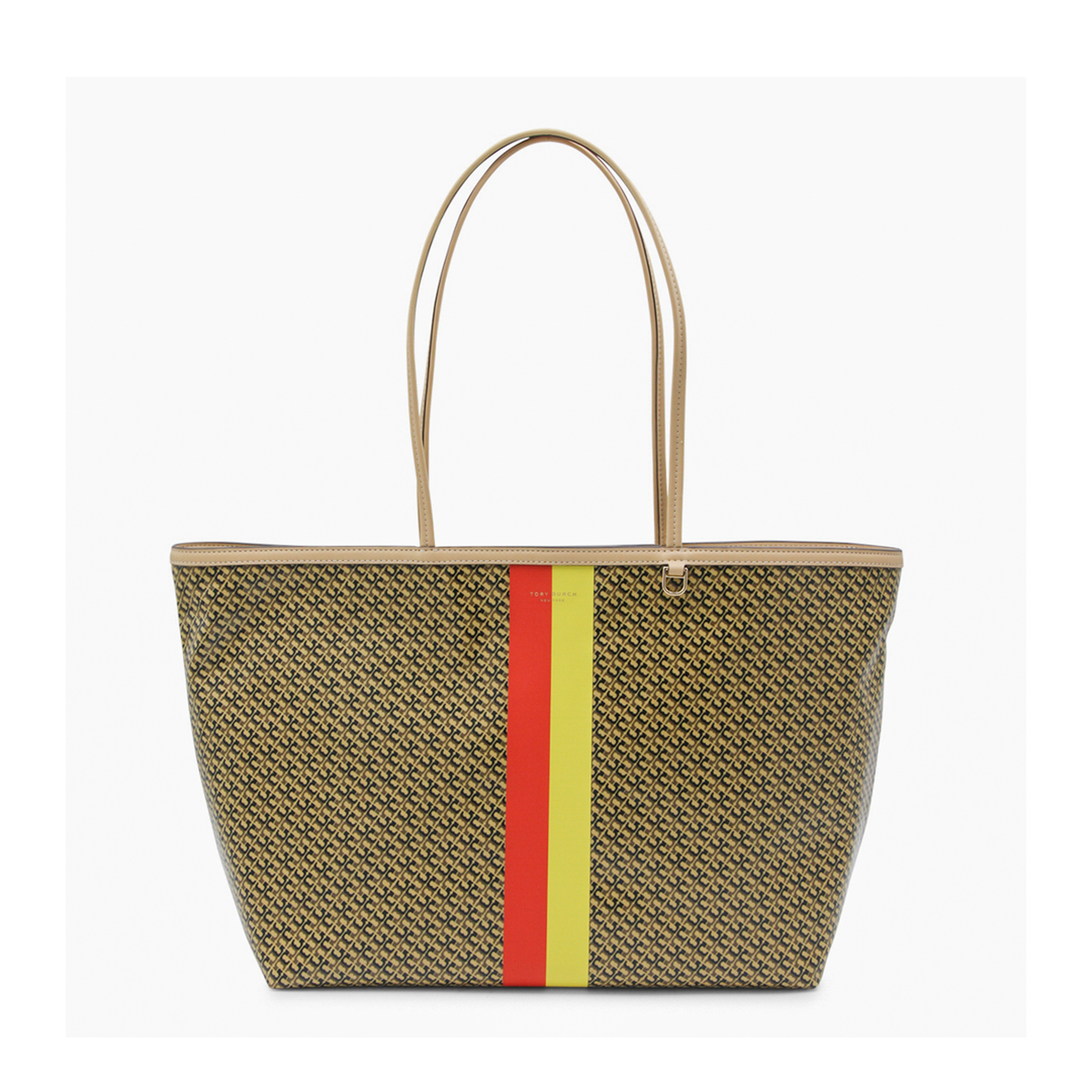 Racer Coated Canvas Tote - Tan Printed