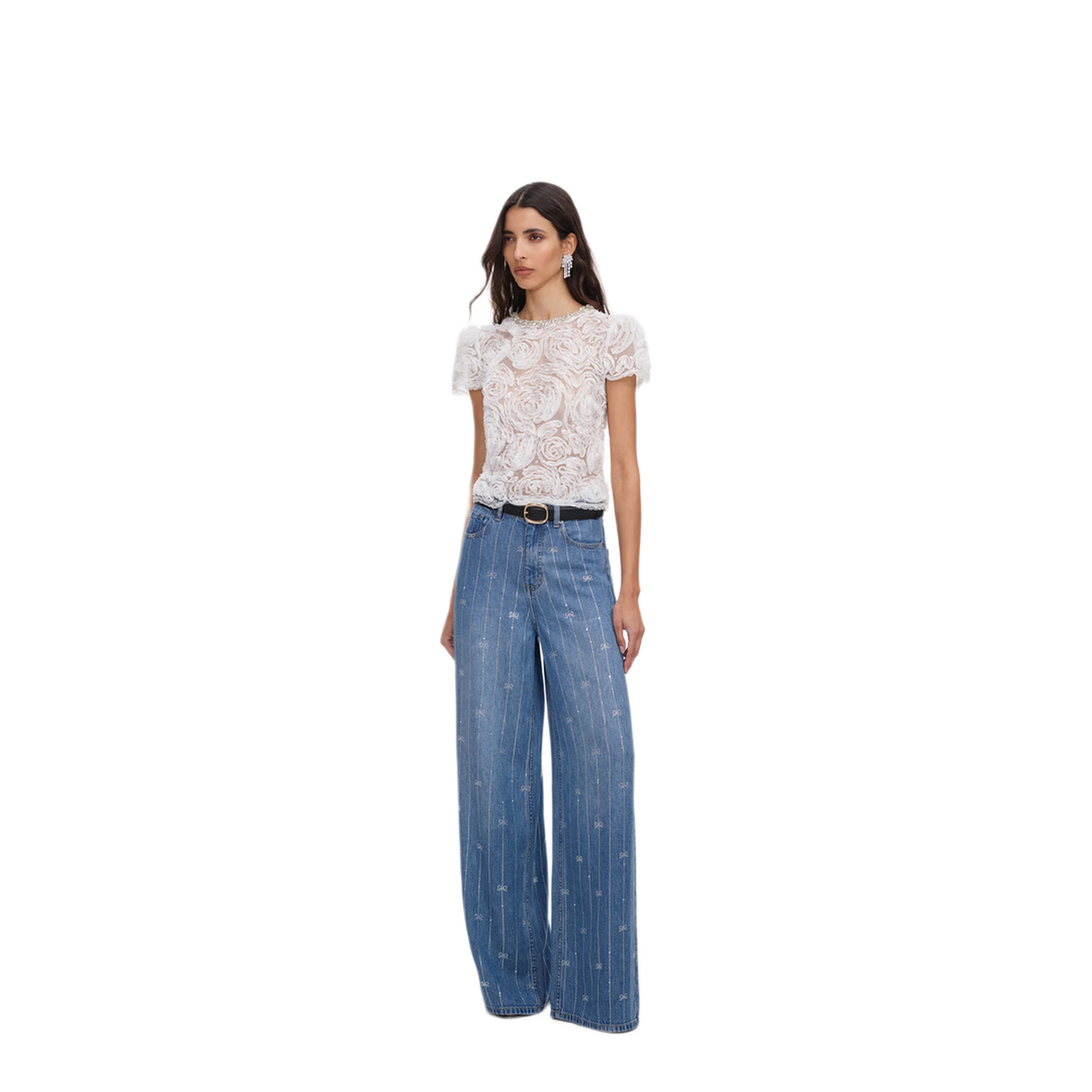 MAYFEYR - Self Portrait - Jeans In Denim With Strass - PF26826PBBLBLUE
