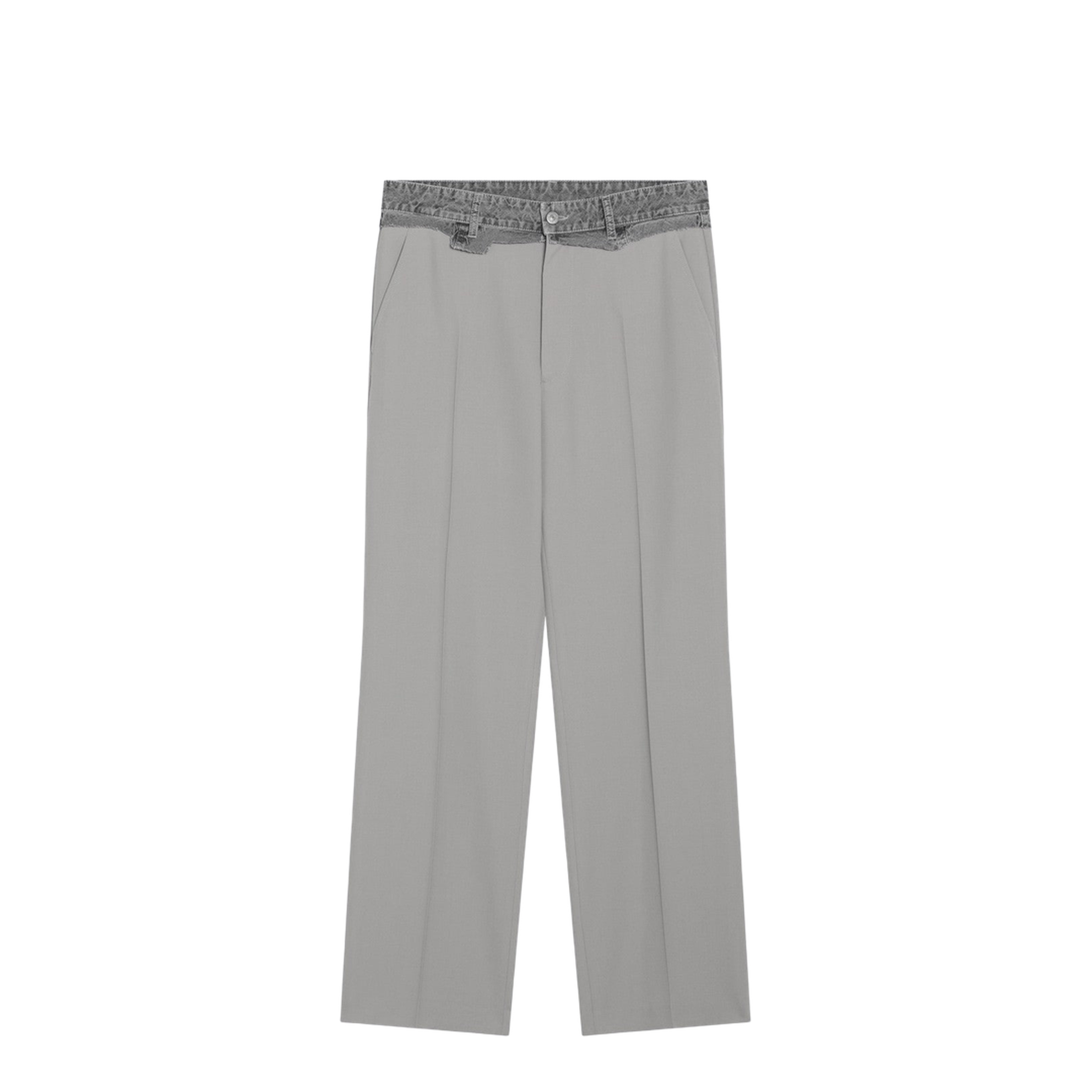 Grey Wool-Blend Trousers