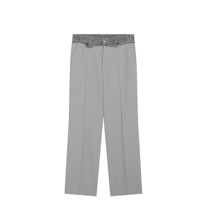 Grey Wool-Blend Trousers