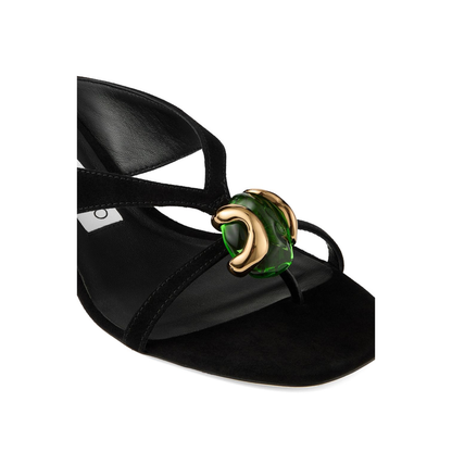 MAYFEYR - Jimmy Choo - Emeri Sandals Black - EMERI/STONE35BSBBLACK/CLOVER