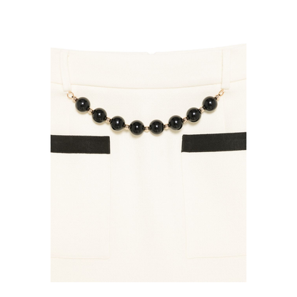 MAYFEYR - Alessandro Enriquez - White A Line Skirt With Bead Embellishment - SK81DCROFFWHITE