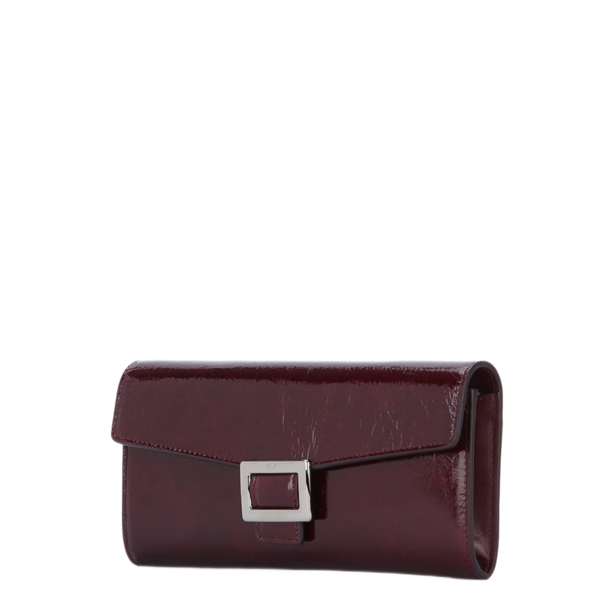 Belle Vivier Patent Leather Wallet on Chain - Burgundy