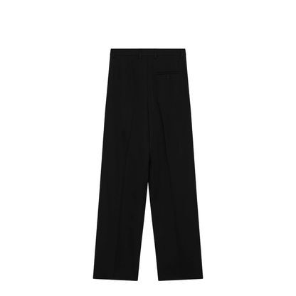 Black Wool Wide-Leg Pant
