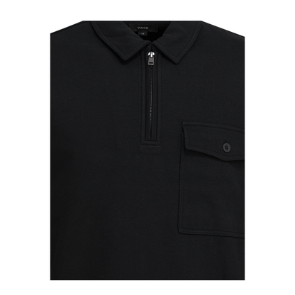 MAYFEYR - Vince - Cotton Blend Zippered Polo Shirt - M12779982A001BLK