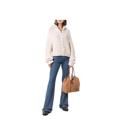 T Timeless Small Hammered Leather Tote Bag - Kenia