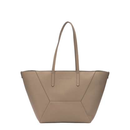 Duo Small Leather Shoulder Bag - Dark Brown