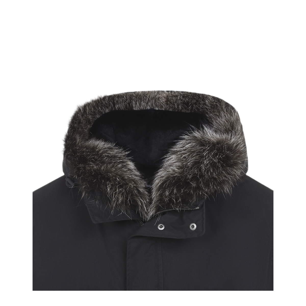 MAYFEYR - Yves Salomon - Black Cotton Blend Parka Jacket - 27WHV02178F52XB1820