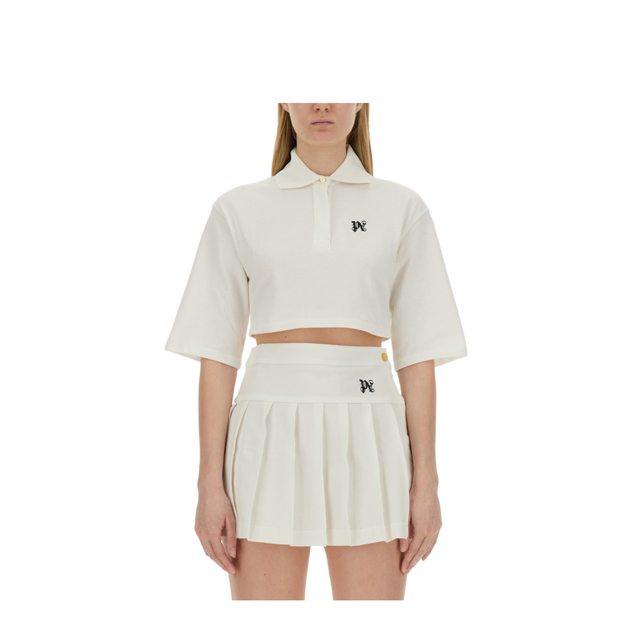 Monogram Cropped Polo Shirt