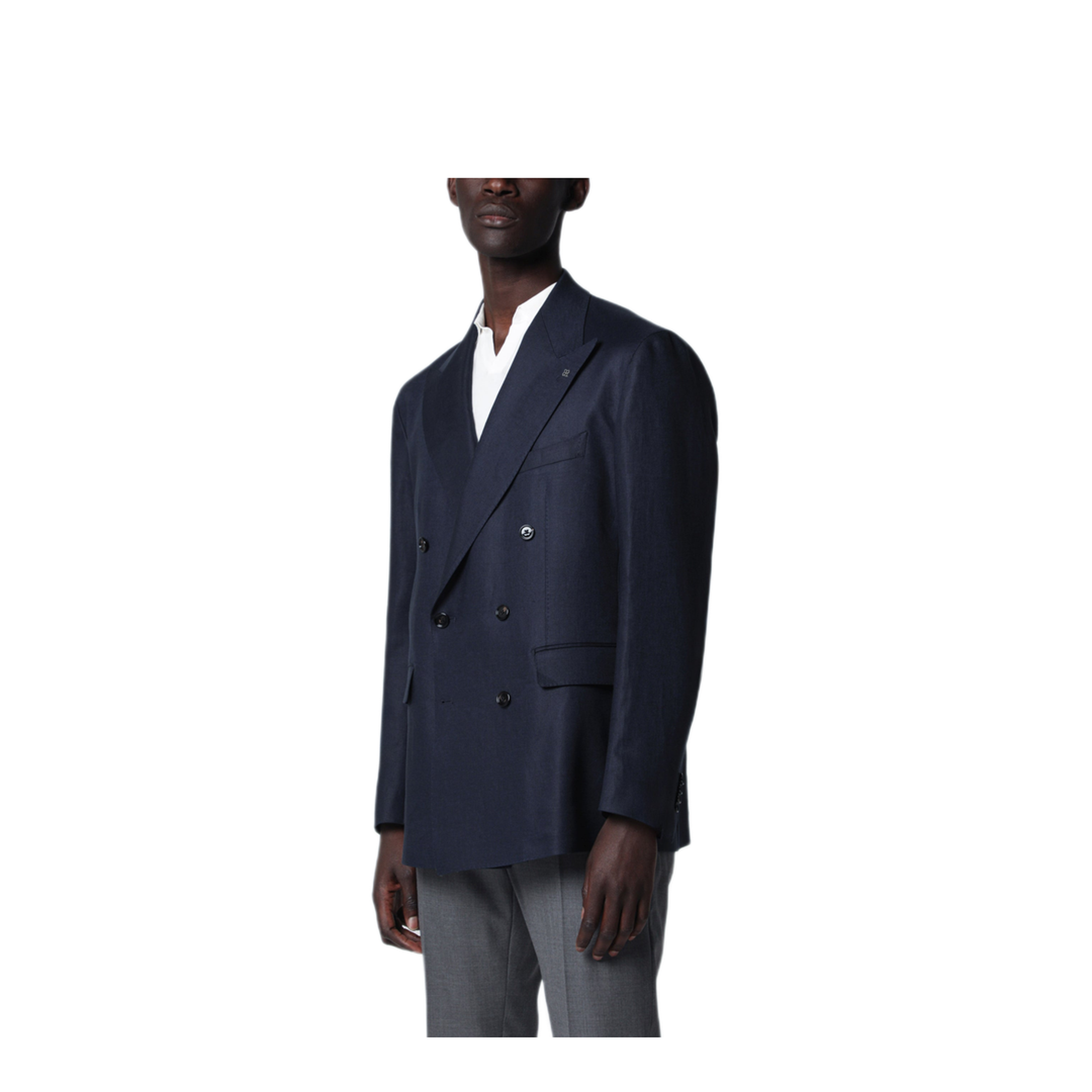 MAYFEYR - Tagliatore - Double Breasted Blue Linen Jacket - 1SNY10B340021EB807