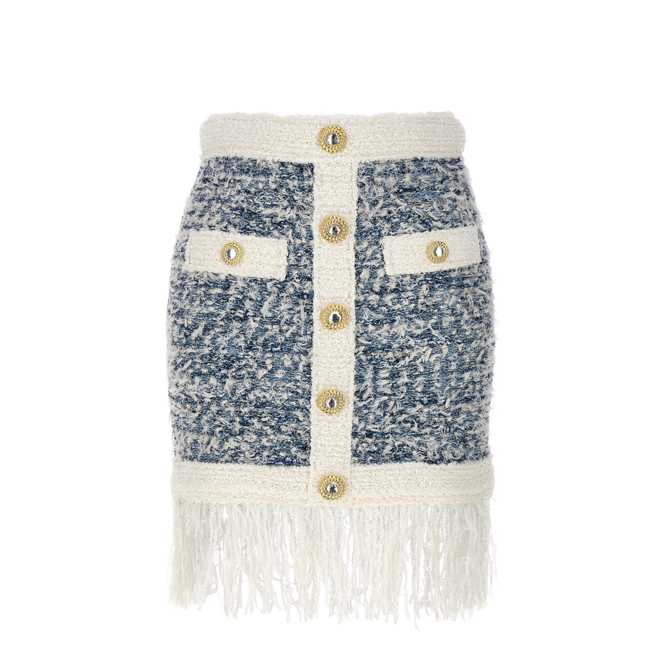 Fringed Tweed Skirt