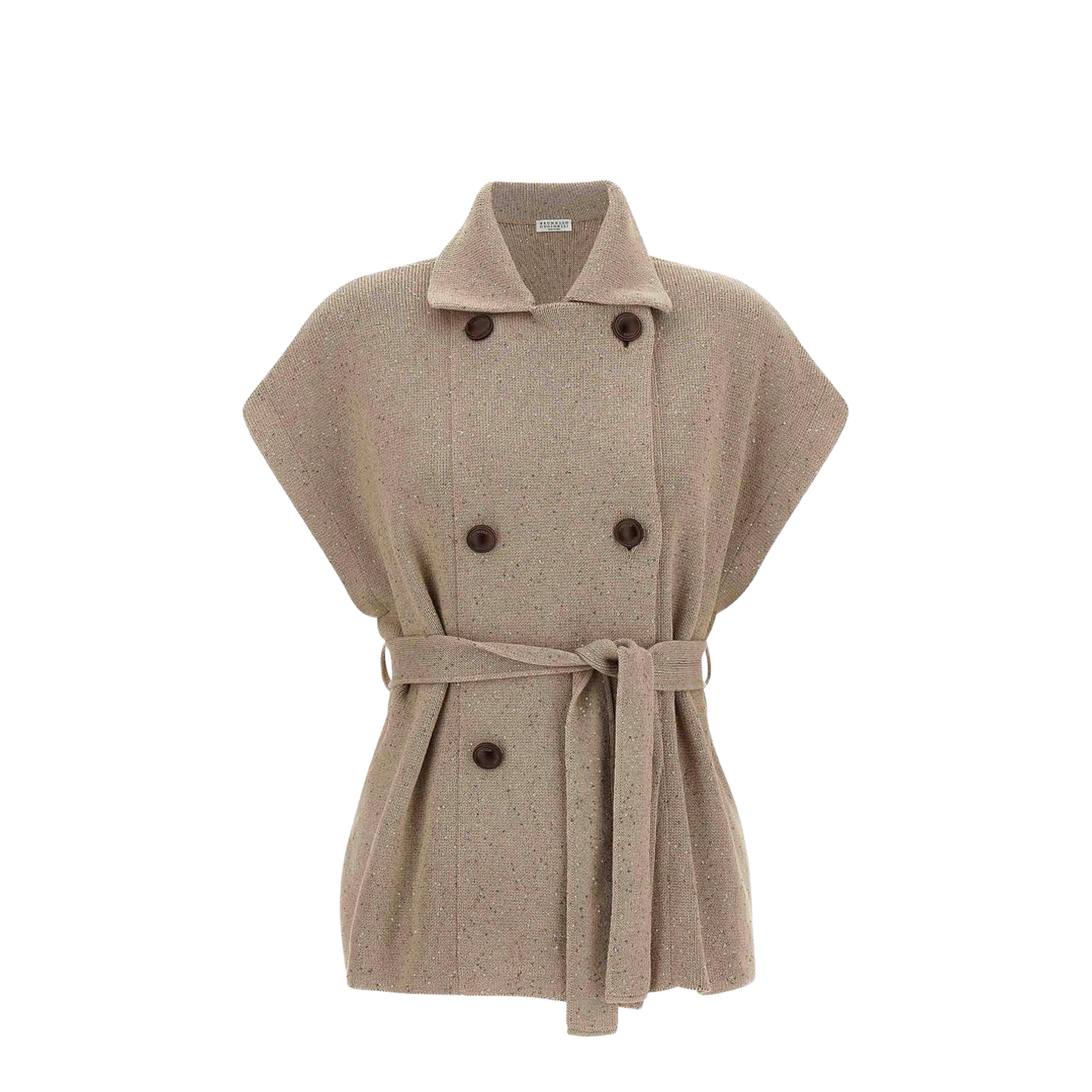 Double-Breasted Cotton Coat - Beige