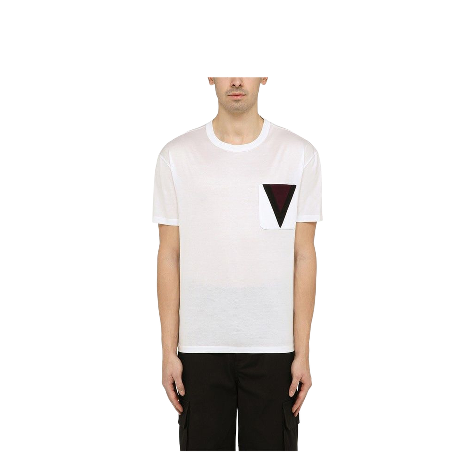 Large V Logo Cotton T-Shirt
