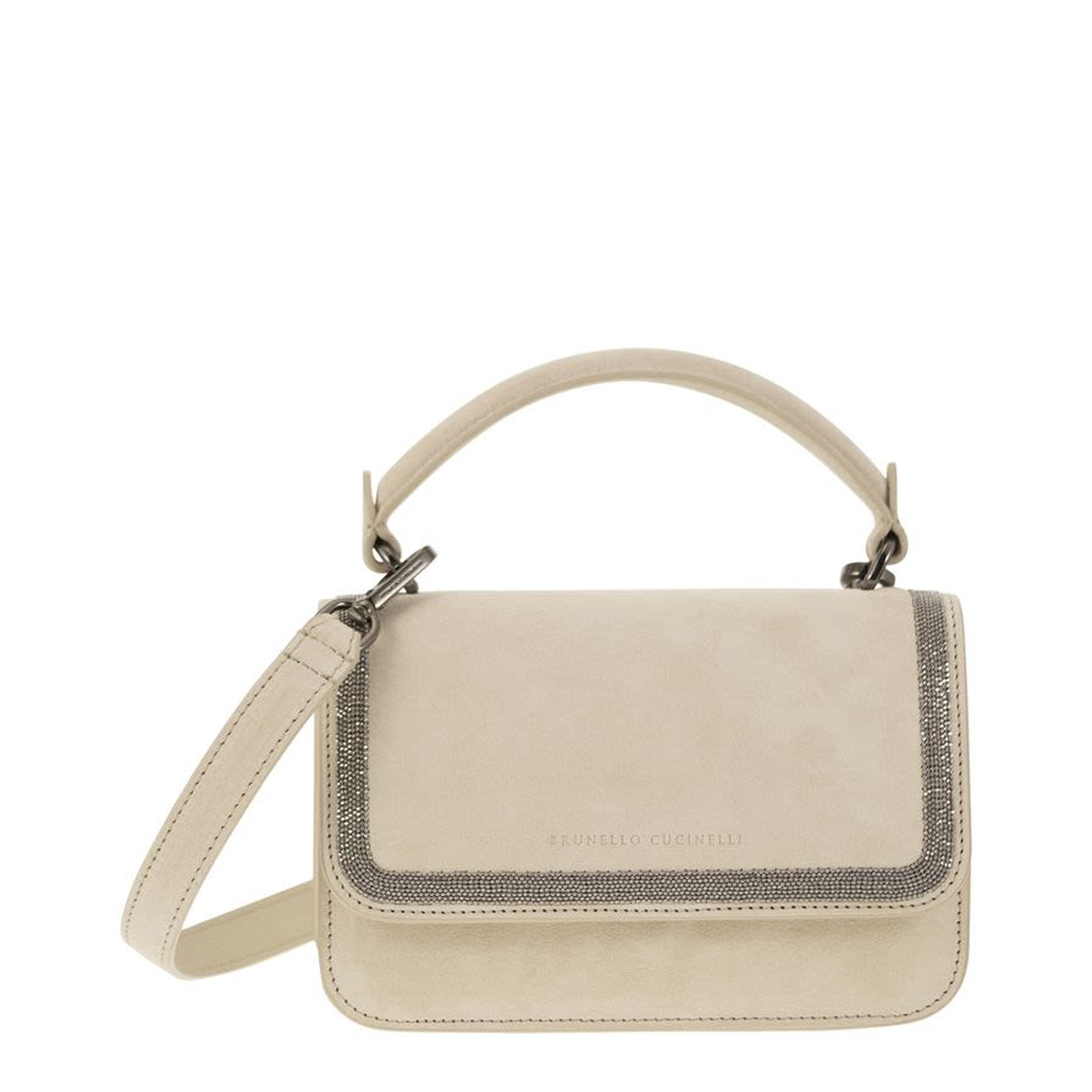 Suede Bag with Precious Contour
