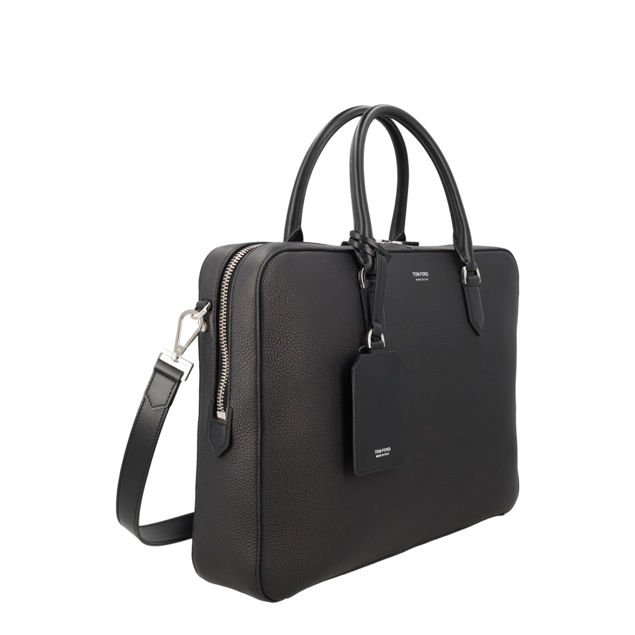 Black Leather Top Handle Bag