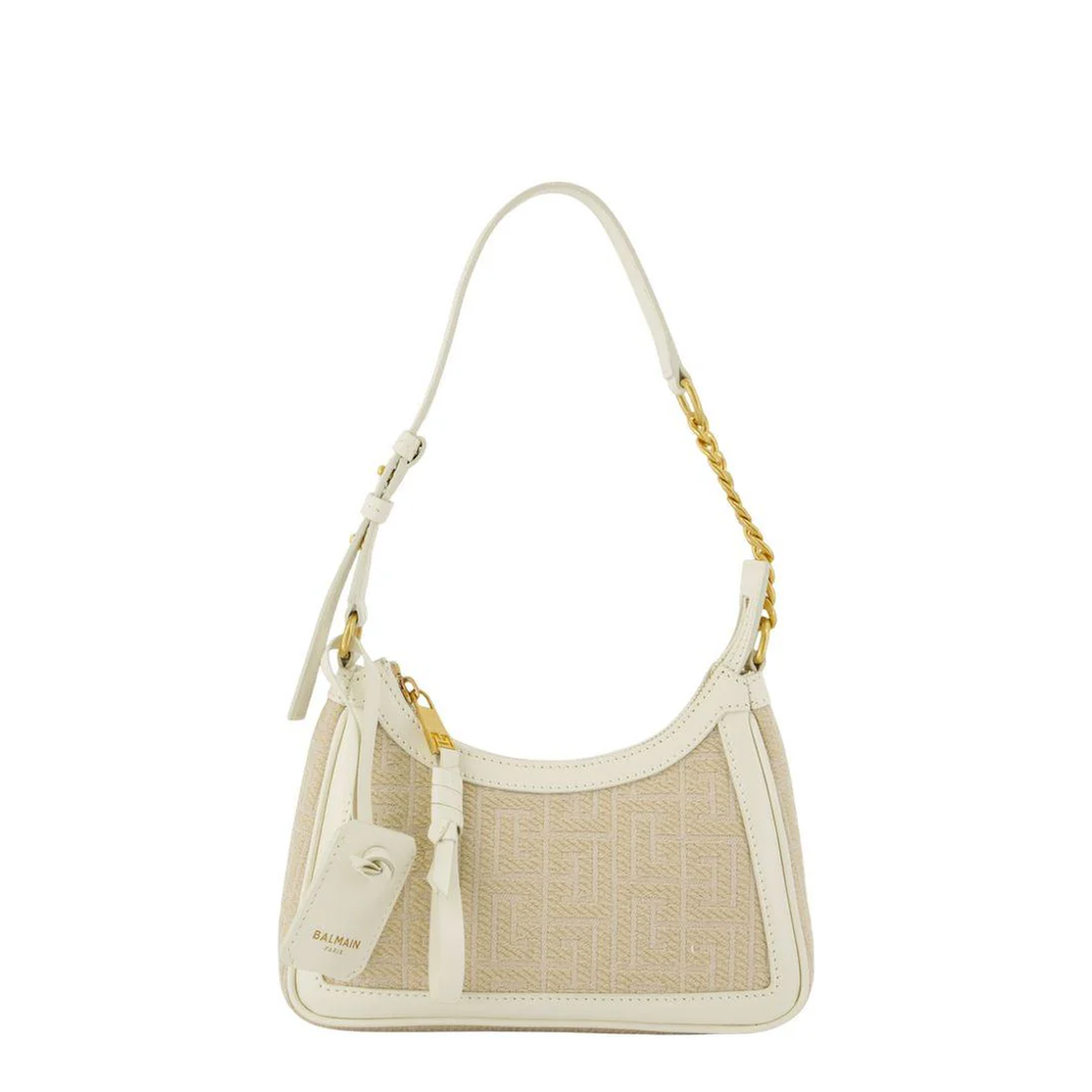 Embroidered Shoulder Bag In Beige