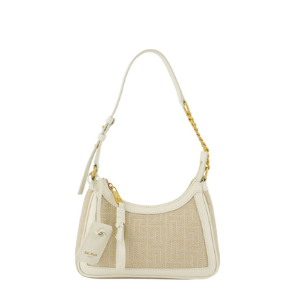 Embroidered Shoulder Bag In Beige