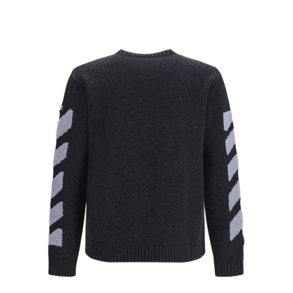 MAYFEYR - Off-White - Diag Fuzzy Crewneck Sweater - OMHE087F26KNI00200