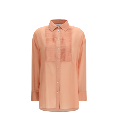 MAYFEYR - Golden Goose - Oversized Shirt In Cotton With Pleated Bib - GWP02662P002334