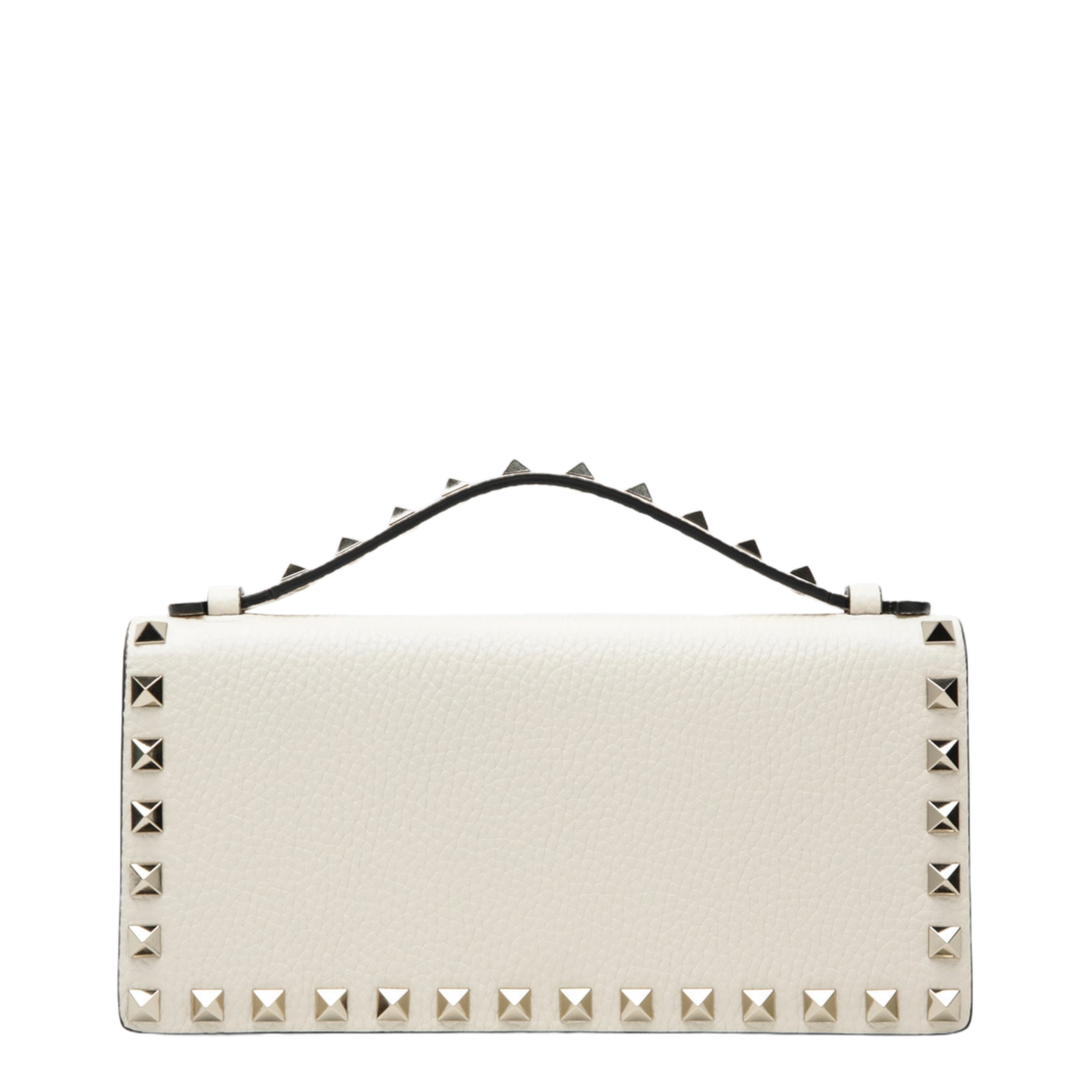 MAYFEYR - Valentino - Rockstud Chain Wallet In Grained Calfskin Light Ivory - 9W2P0AK2VSHI16