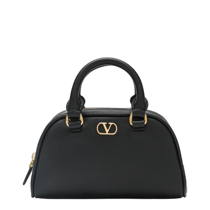 VLogo Signature Mini Calfskin Vanity Bag - Black