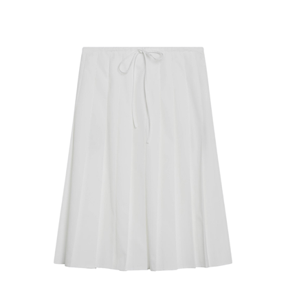White Tiered Midi Skirt