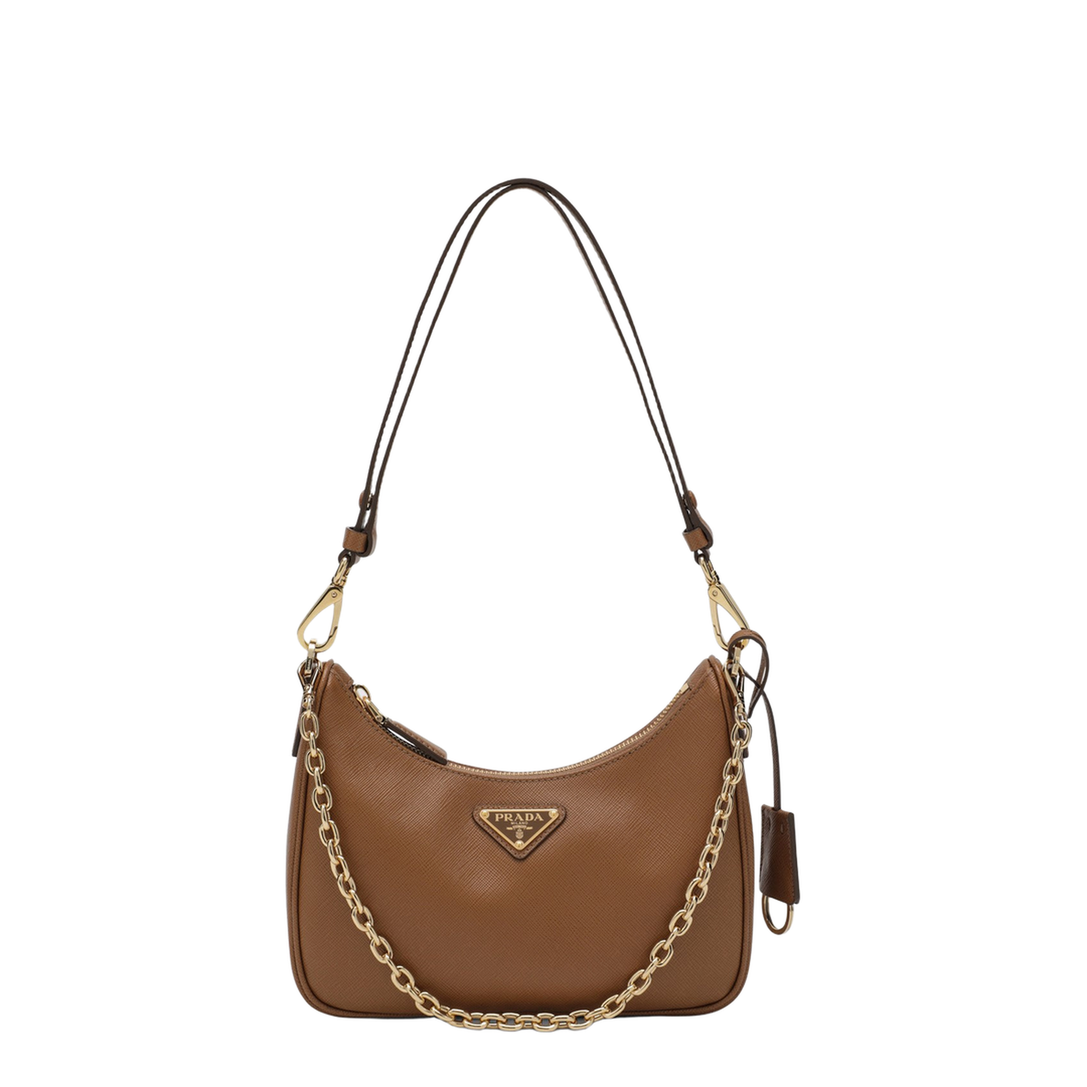 Re-Edition Mini Saffiano Calf Leather Bag - Caramel