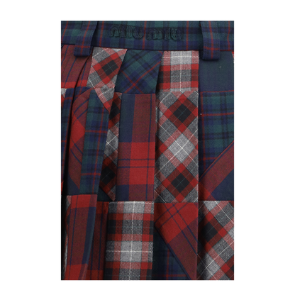 MAYFEYR - Miu Miu - Pleated Patchwork Tartan Mini Skirt - MG2598SOOO18JL
