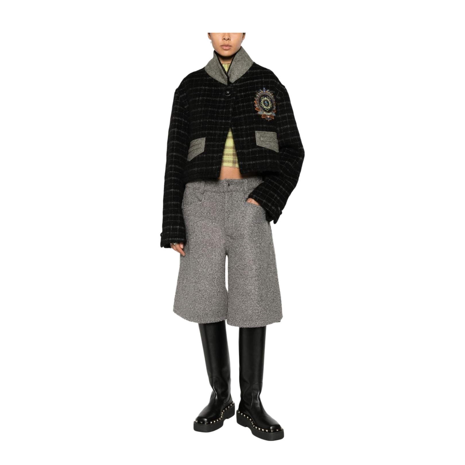 Wool Blend Cropped Jacket