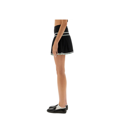 Pleated Viscose Miniskirt