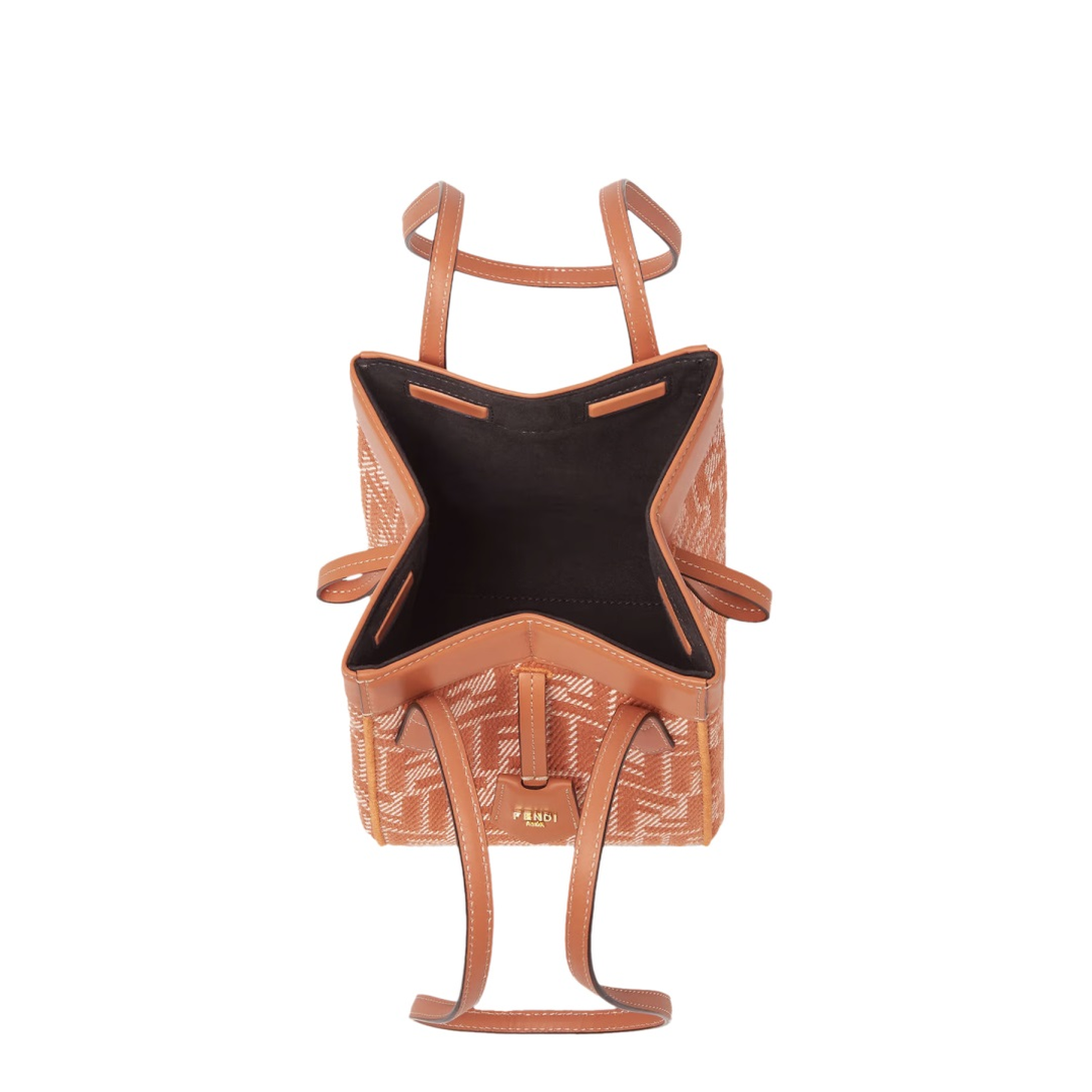 Origami Mini Denim Bucket Bags - Orange
