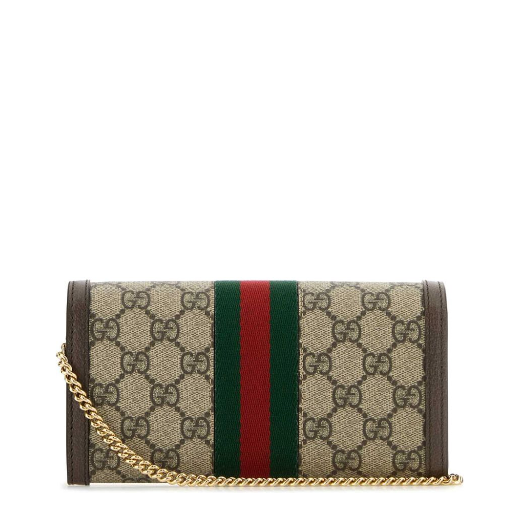 Ophidia Canvas Wallet On Chain - Beige
