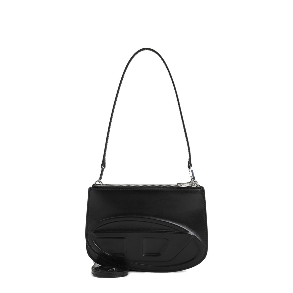 1DR Twin Calf Leather Shoulder Bag - Black