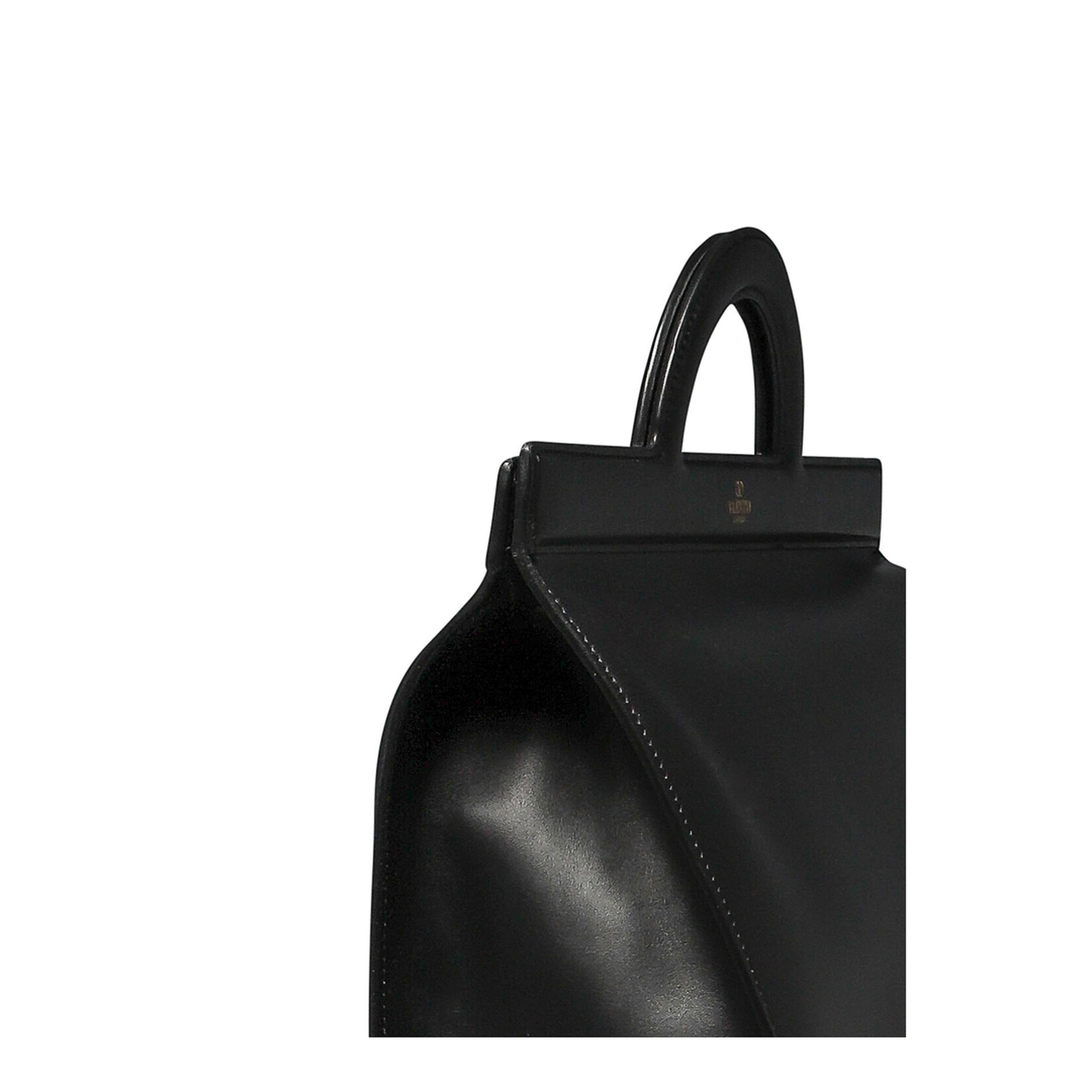 Leather Handbag with Frontal Logo Print