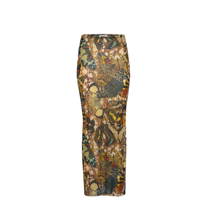 Long Skirt with Bow Tie Print