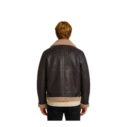 MAYFEYR - SCHOTT NYC - Cordovan Shearling Aviator Bomber - LC1259CORDOVAN