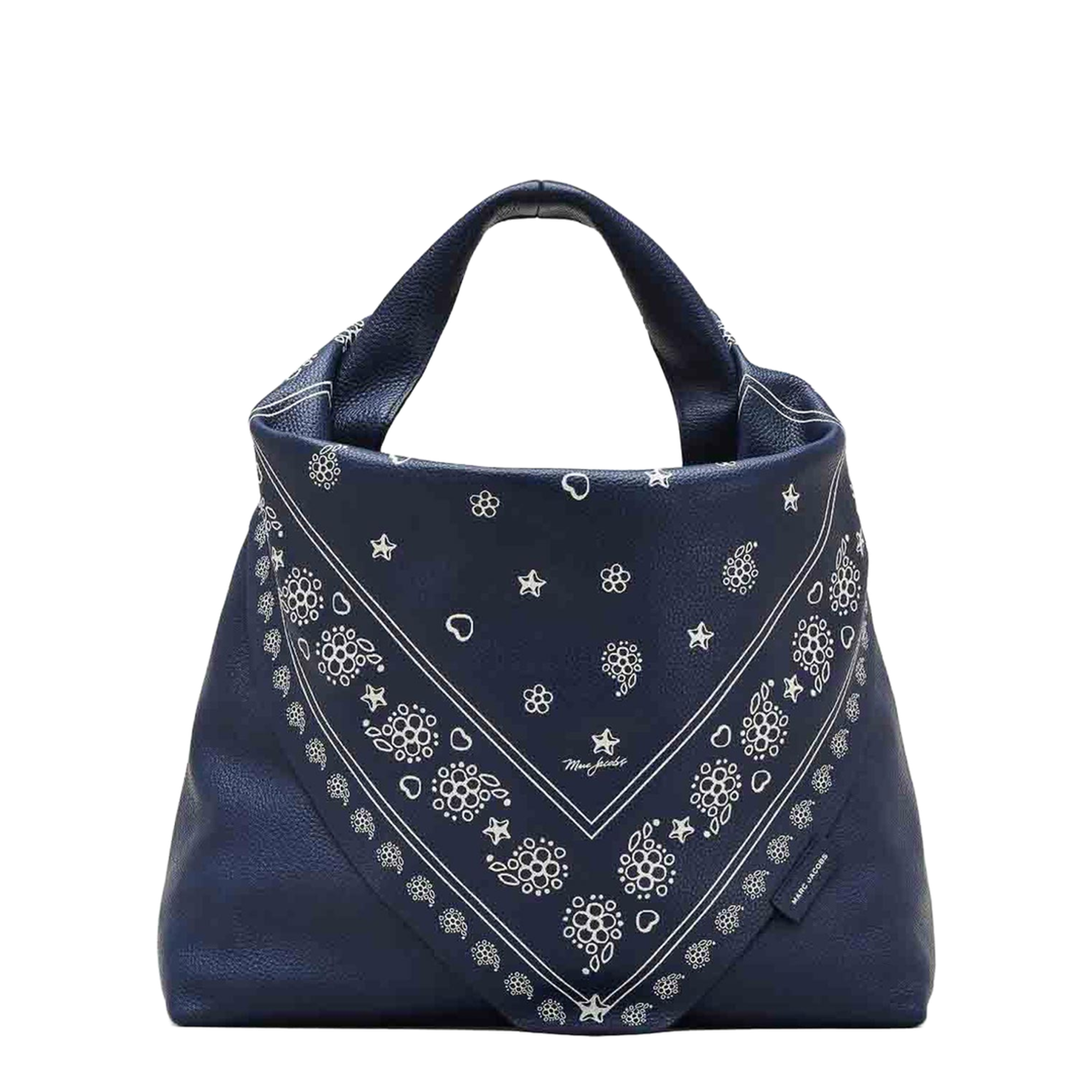 Blue Leather Shopping Bag