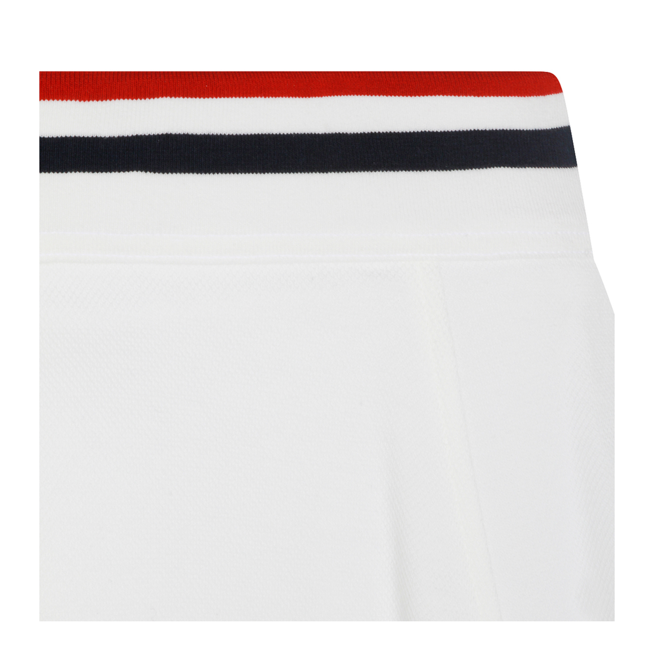 Striped-Trim A-Line Mini Skirt White