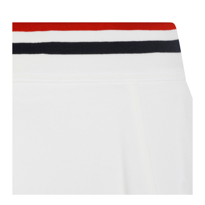 Striped-Trim A-Line Mini Skirt White