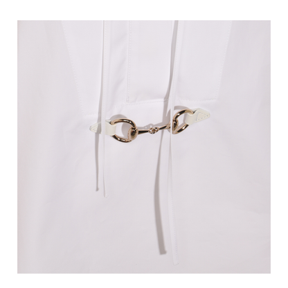 Cotton Poplin Shirt with Horsebit in White