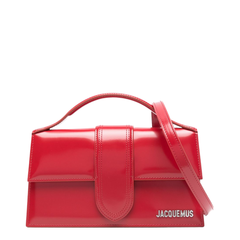 The Large Bambino Leather Top-Handle Bag - Rosso