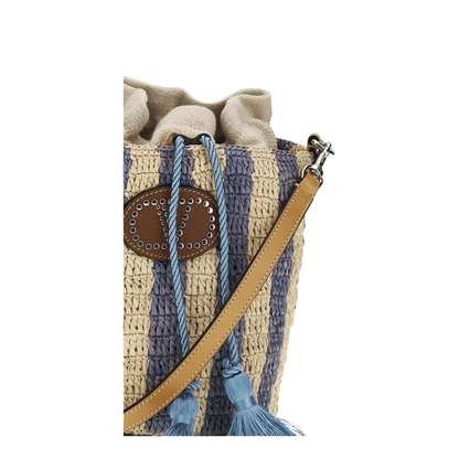 MAYFEYR - Valentino - Striped Raffia Bucket Bag - 8W2B0T03IXU