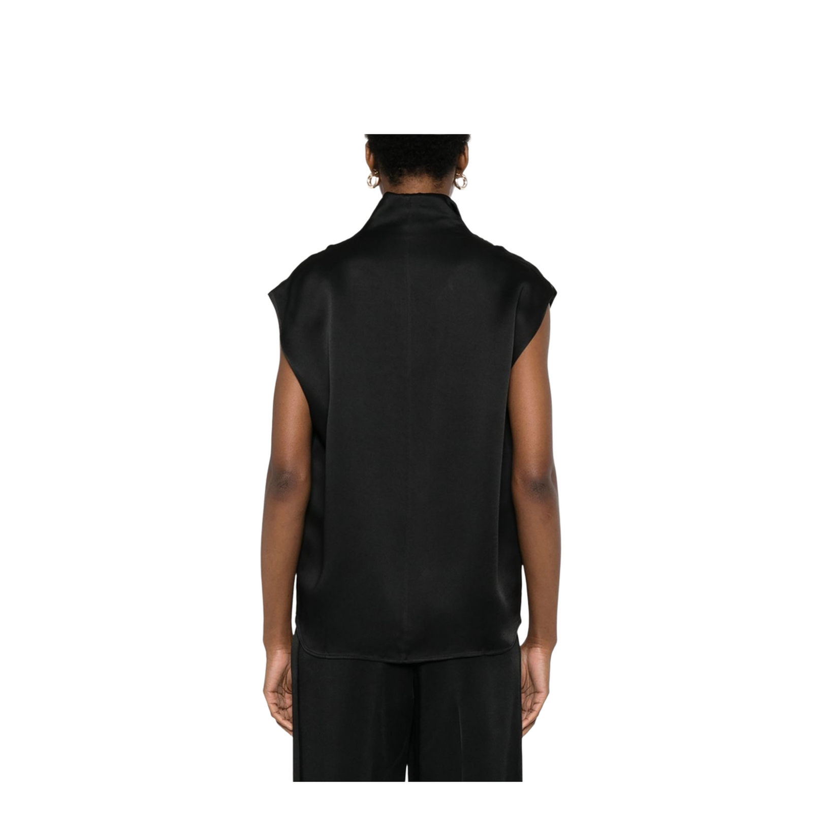 Sleeveless Funnel-neck Top
