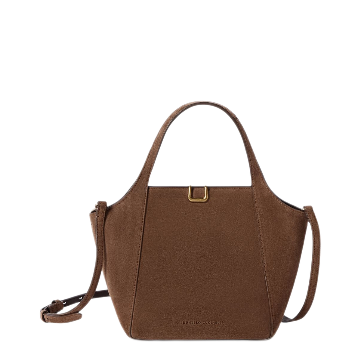 Sartorial Small Suede Bucket Bag - Caramel