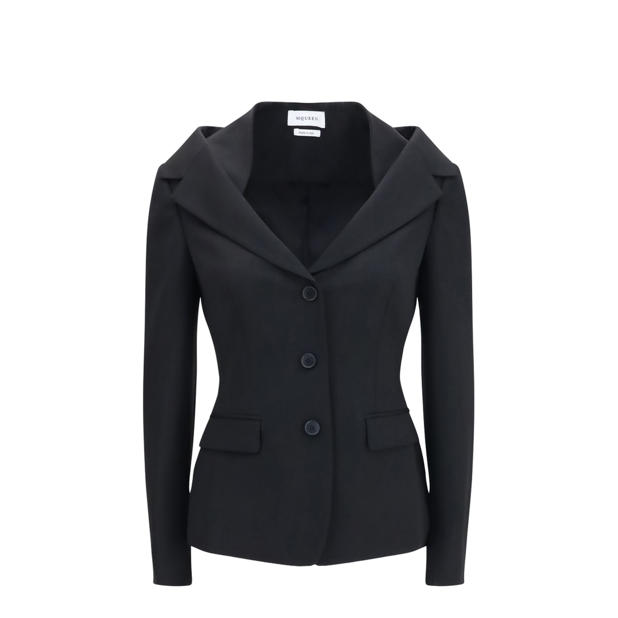 MAYFEYR - Alexander Mcqueen - Structured Off-Shoulder Jacket With Harness Details - 865434QJAAC
